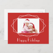 アートデコ幾何学ホリデー写真ポストカード シーズンポストカード (正面/裏面)