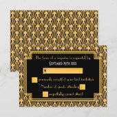 アートデコ幾何学模様ダイヤモンドパターン結婚式出欠確認 出欠カード (正面/裏面)