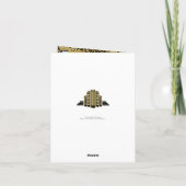 アートデコ建築 黒、金の結婚式のお礼 サンキューカード (裏面)