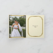 アートデコ建築 黒 金 結婚式のお礼 サンキューカード (内部)