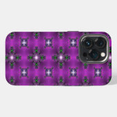 アートデコ抽象花と星 iPhoneケース (裏面横)