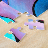 アートデコ抽象芸術アクアジオメトリックパターン ジグソーパズル (側面)