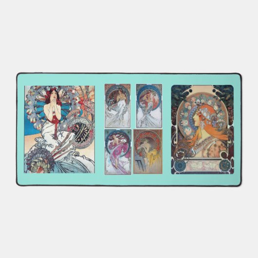 アートデコ新しい女子ミュシャデスクマット デスクマット (正面)