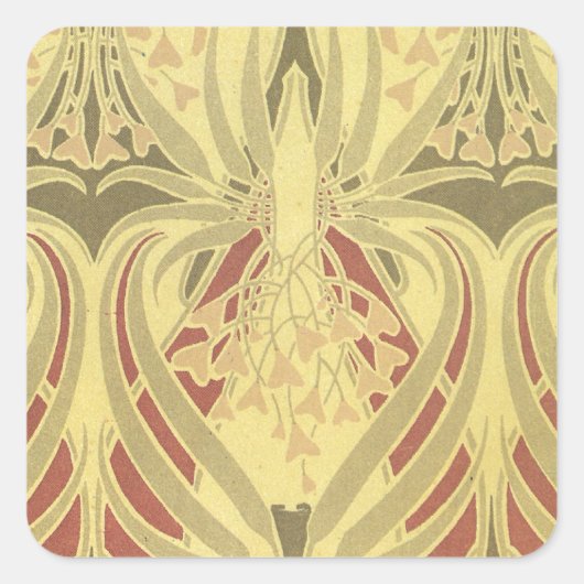 アートデコ旋回抽象芸術ヴィンテージパターンアート スクエアシール (正面)