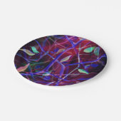 アートデコ模様の紫のブルゴーニュの葉 ペーパープレート (アングル)