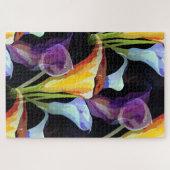 アートデコ素朴ヴィンテージカラリリーウォータカラー ジグソーパズル (横)