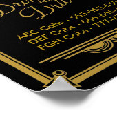 アートデコ結婚タクシーの看板は飲まず運転しない ポスター (角)