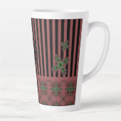 アートデコ花レトロスタイルとモノグラム カフェラテマグ (右)