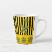 アートデコ花レトロスタイルとモノグラム カフェラテマグ (右)