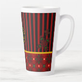 アートデコ花レトロスタイルとモノグラム カフェラテマグ (右)