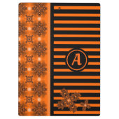 アートデコ花レトロスタイルとモノグラム クリップボード (裏面)