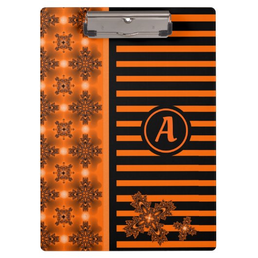 アートデコ花レトロスタイルとモノグラム クリップボード (正面)