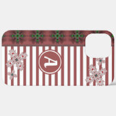 アートデコ花レトロスタイルとモノグラム Case-Mate iPhoneケース (裏面 / 右)