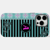 アートデコ花レトロスタイルとモノグラム Case-Mate iPhoneケース (裏面 (横))