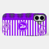 アートデコ花レトロスタイルとモノグラム Case-Mate iPhoneケース (裏面 (横))