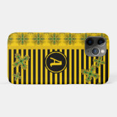 アートデコ花レトロスタイルとモノグラム Case-Mate iPhoneケース (裏面(横))