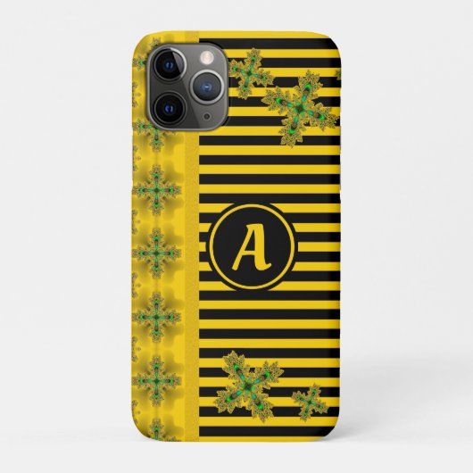 アートデコ花レトロスタイルとモノグラム Case-Mate iPhoneケース (裏)