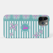 アートデコ花レトロスタイルとモノグラム Case-Mate iPhoneケース (裏面(横))