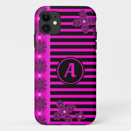 アートデコ花レトロスタイルとモノグラム Case-Mate iPhoneケース (裏面)