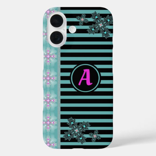 アートデコ花レトロスタイルとモノグラム Case-Mate iPhoneケース (裏面)