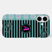 アートデコ花レトロスタイルとモノグラム Case-Mate iPhoneケース (裏面 (横))