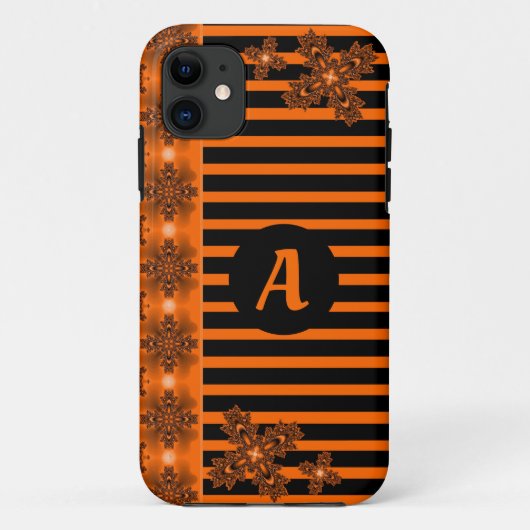 アートデコ花レトロスタイルとモノグラム Case-Mate iPhoneケース (裏面)