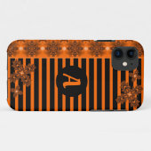アートデコ花レトロスタイルとモノグラム Case-Mate iPhoneケース (裏面(横))