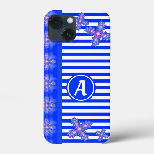 アートデコ花レトロスタイルとモノグラム Case-Mate iPhoneケース (裏面)