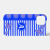 アートデコ花レトロスタイルとモノグラム Case-Mate iPhoneケース (裏面 (横))