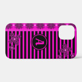 アートデコ花レトロスタイルとモノグラム Case-Mate iPhoneケース (裏面 (横))