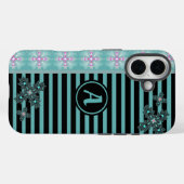 アートデコ花レトロスタイルとモノグラム Case-Mate iPhoneケース (裏面 (横))