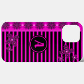 アートデコ花レトロスタイルとモノグラム Case-Mate iPhoneケース (裏面 (横))