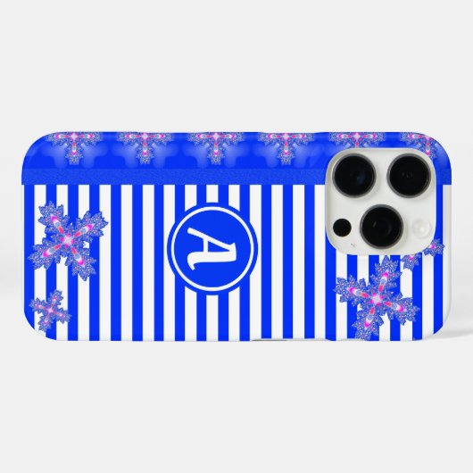 アートデコ花レトロスタイルとモノグラム Case-Mate iPhoneケース (裏面 (横))