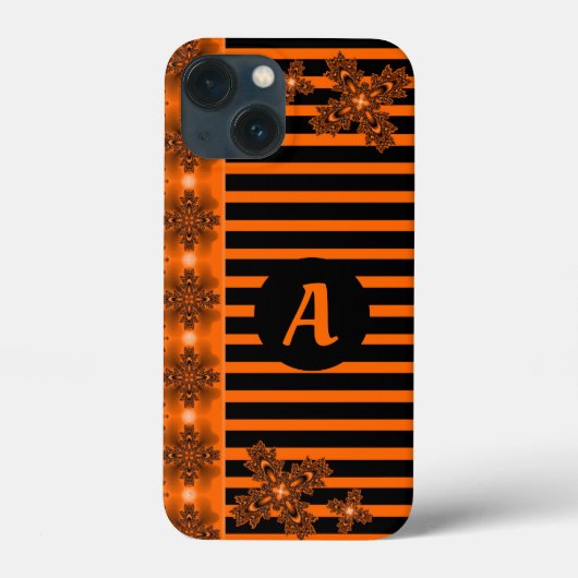 アートデコ花レトロスタイルとモノグラム Case-Mate iPhoneケース (裏面)