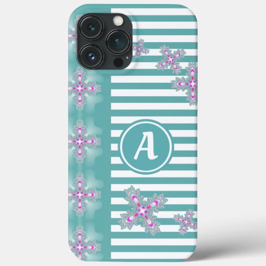 アートデコ花レトロスタイルとモノグラム Case-Mate iPhoneケース (裏面)