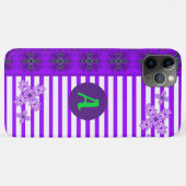 アートデコ花レトロスタイルとモノグラム Case-Mate iPhoneケース (裏面(横))