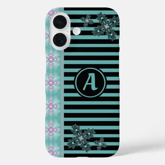 アートデコ花レトロスタイルとモノグラム Case-Mate iPhoneケース (裏面)