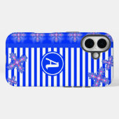 アートデコ花レトロスタイルとモノグラム Case-Mate iPhoneケース (裏面 (横))