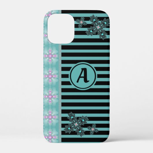 アートデコ花レトロスタイルとモノグラム Case-Mate iPhoneケース (裏面)