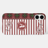 アートデコ花レトロスタイルとモノグラム Case-Mate iPhoneケース (裏面 (横))