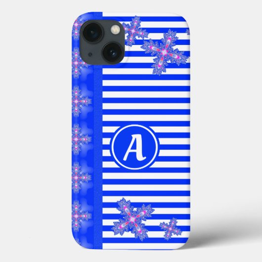 アートデコ花レトロスタイルとモノグラム Case-Mate iPhoneケース (裏面)