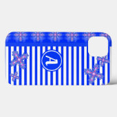 アートデコ花レトロスタイルとモノグラム Case-Mate iPhoneケース (裏面 (横))