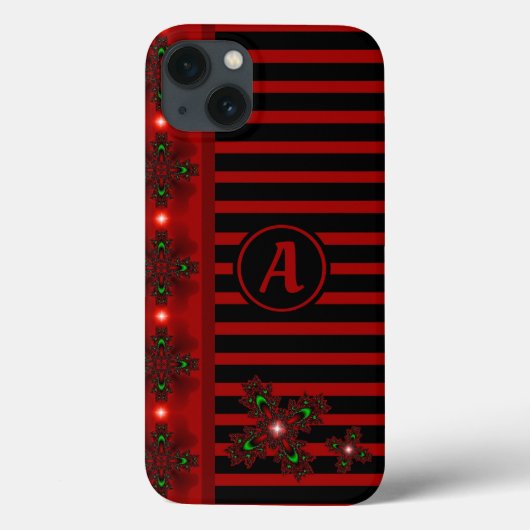 アートデコ花レトロスタイルとモノグラム Case-Mate iPhoneケース (裏面)