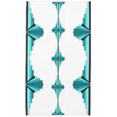 アートデコ要素のティール(緑がかった色)グリーンテーブルクロス テーブルクロス (正面)