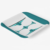 アートデコ要素のティール(緑がかった色)グリーン紙プレート ペーパープレート (傾斜あり)