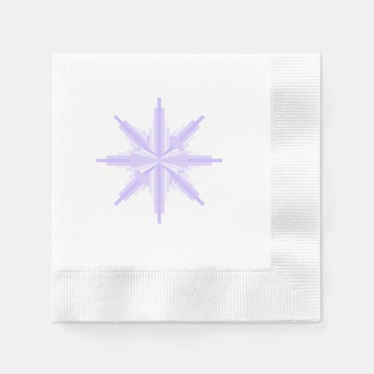 アートデコ要素の薄紫&パープルペーパーナプキン 縁ありカクテルナプキン (正面)