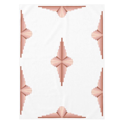 アートデコ要素をバラ金ゴールド テーブルクロス (正面)