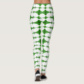 アートデコ要素深いグリーンレギンス レギンス (裏面)