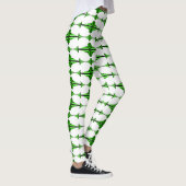 アートデコ要素深いグリーンレギンス レギンス (右)