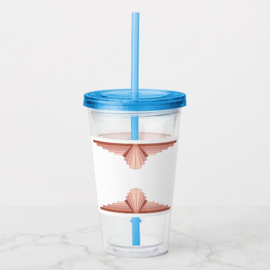 アートデコ要素、バラ金ゴールドパレット アクリルタンブラー (正面)